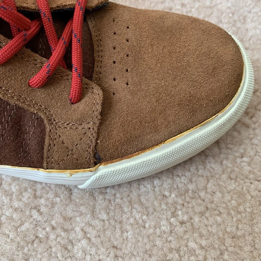 Supra Kids Skytop Muska 001 Skateboard Shoes Brown Youth High Top Sneakers Sz 5